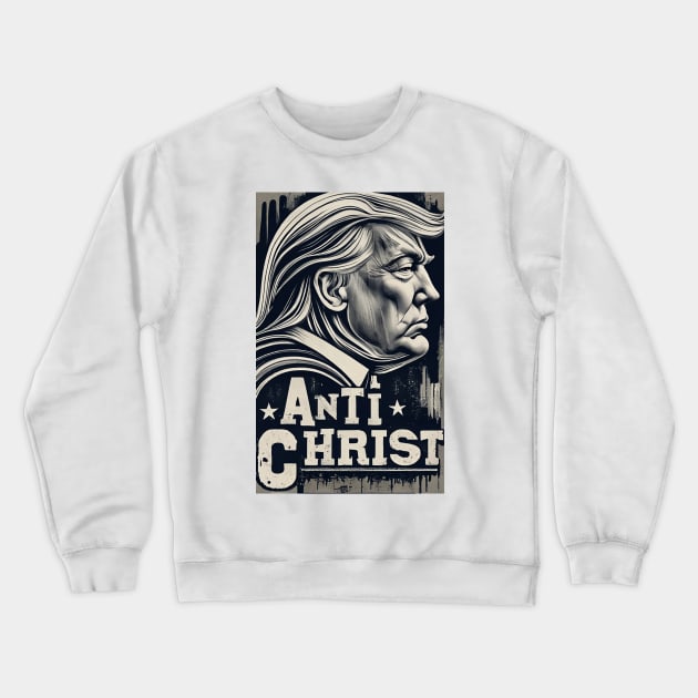 Trump Anti Christ Crewneck Sweatshirt by Dysfunctional Tee Shop